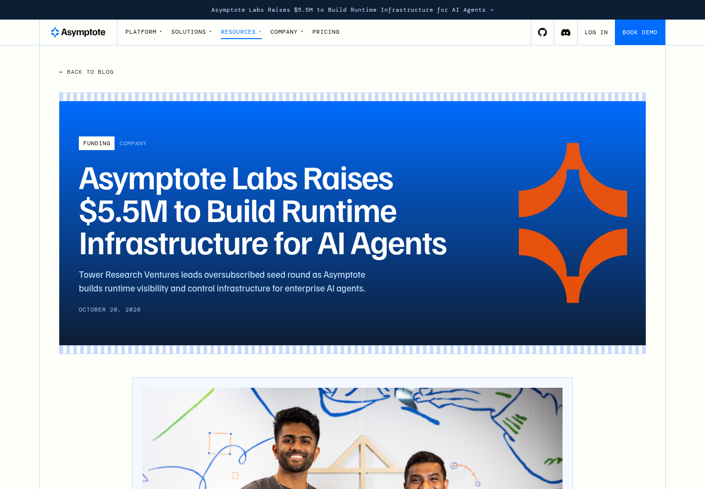 Asymptote Labs' blog post announcing its $5.5 million seed round and the Beacon open-source telemetry layer