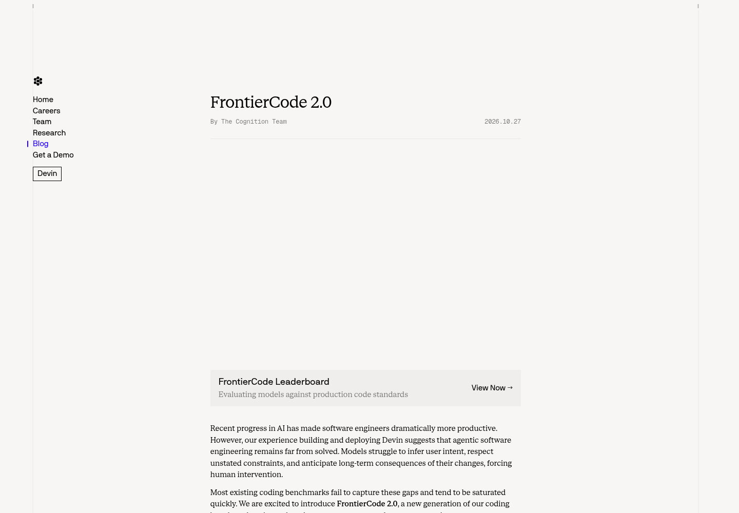 Cognition's FrontierCode 2.0 blog post on cognition.com
